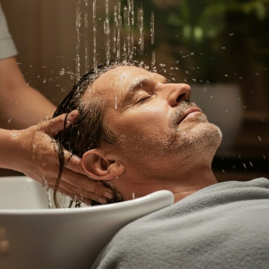 Head Spa no Bóson Spa em Botafogo RJ com lavagem terapêutica e massagem no couro cabeludo para relaxamento e revitalização capilar.