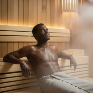 Terapias de bem-estar: o calor terapêutico da sauna purifica o corpo, ativa a circulação e promove o relaxamento.