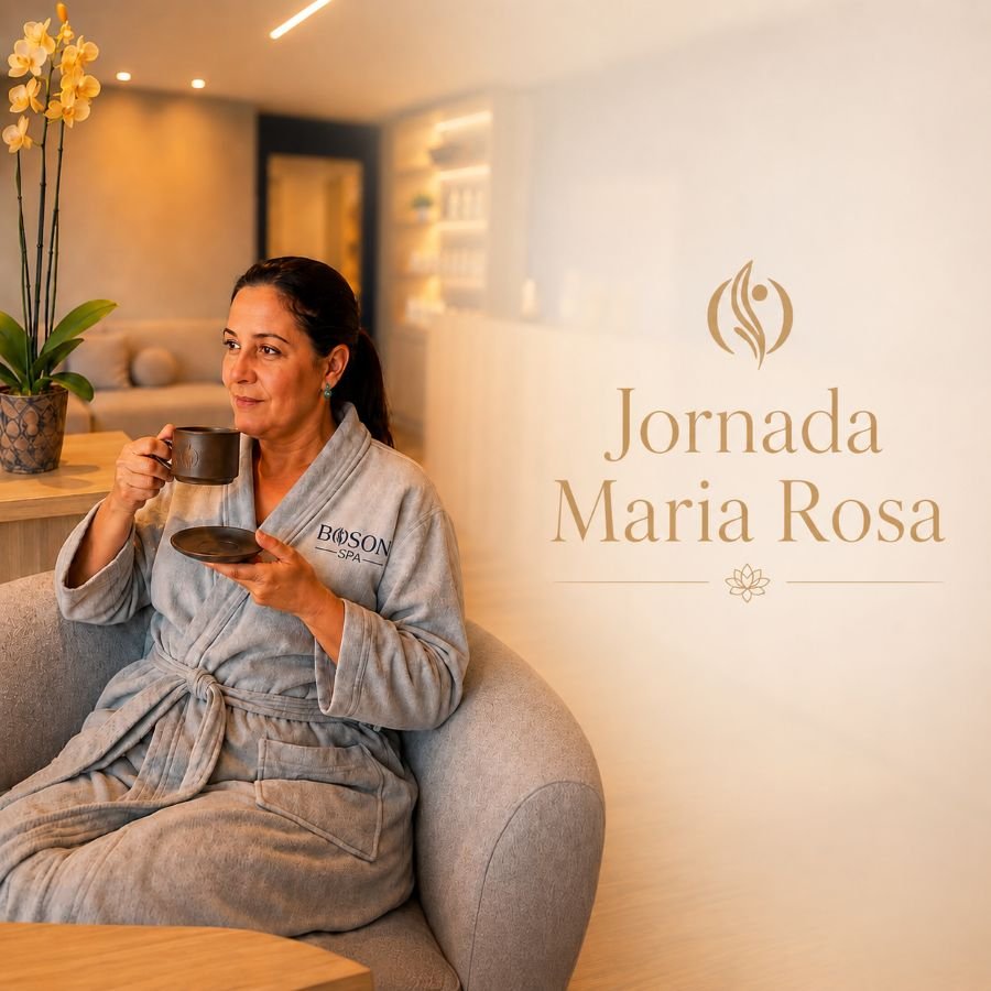 Jornada Maria Rosa no Bóson Spa em Botafogo - Experiência de relaxamento com massagem, reflexologia e facelift