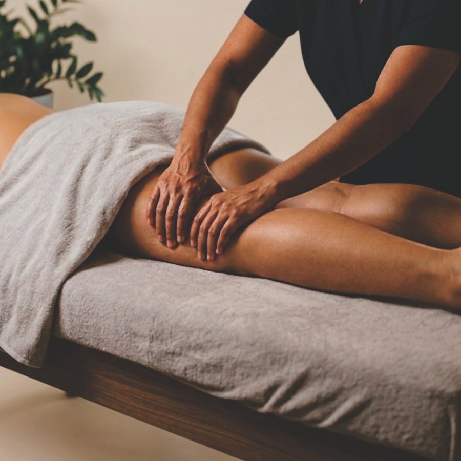 Massagem modeladora no Bóson Spa em Botafogo, Rio de Janeiro, com técnica manual para estimular a circulação e modelar o corpo.